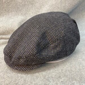 Micro Check Mens Blue DPC Flat Cap Ivy Driving Newsboy Hat S/M